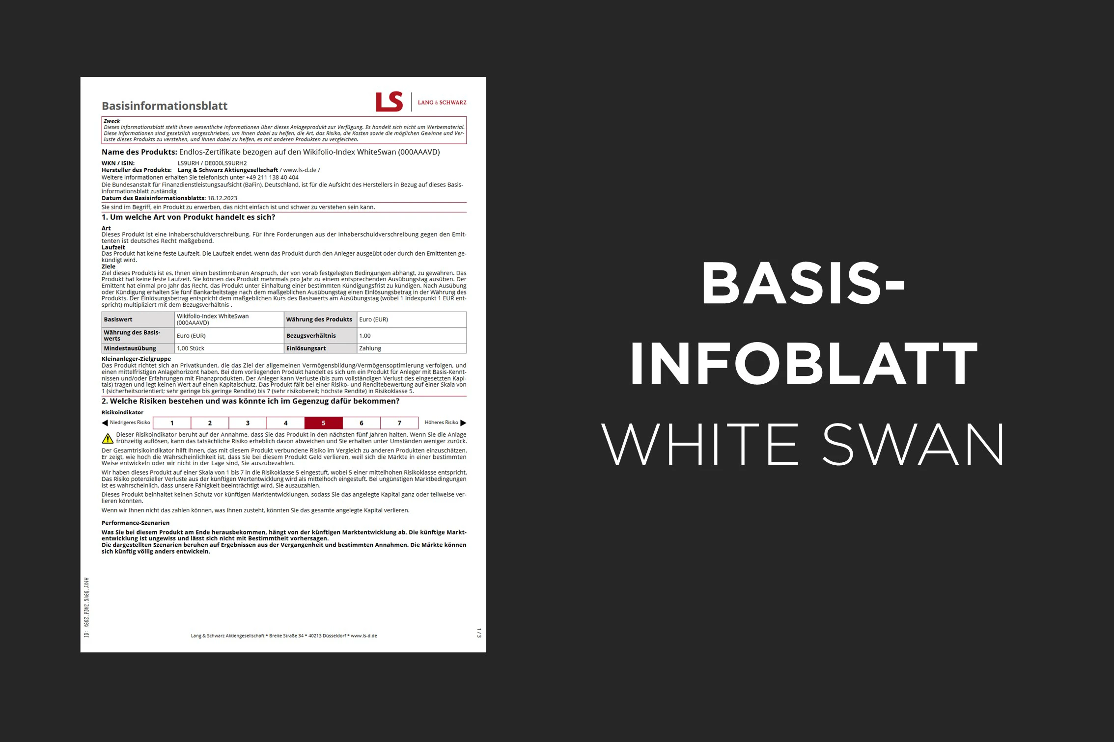 Thumbnail für Basisinformationsblatt von White Swan